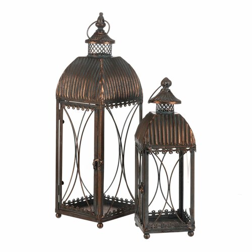 Set de felinare metalice Romance, 2 buc., cupru