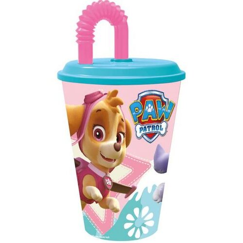 Plastový téglik so slamkou Paw Patrol Skye 430 ml