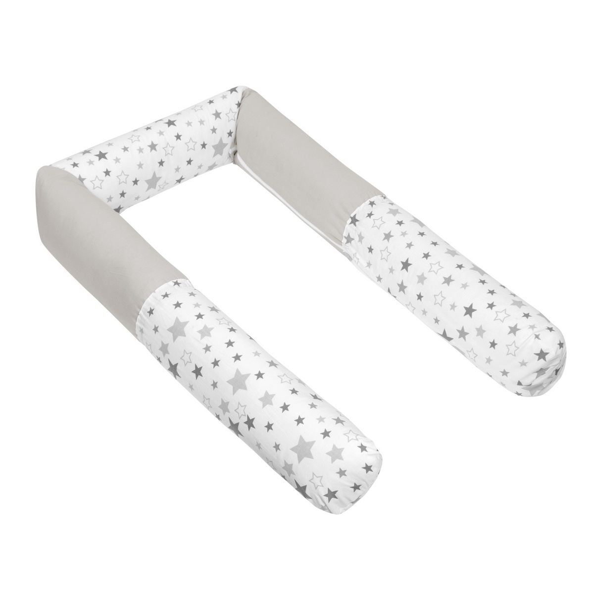 Bellatex Barierka do łóżeczka walec Gwiazdy szary, 240 cm