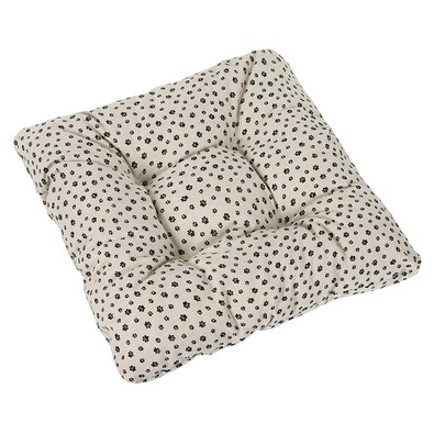 Sedežna blazina Ivo s črnimi tačkami na surovemplatnu, 40 x 40 cm