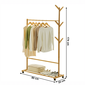 Cuier mobil Vikir tip 2, bambus , 80 x 35 x 174 cm