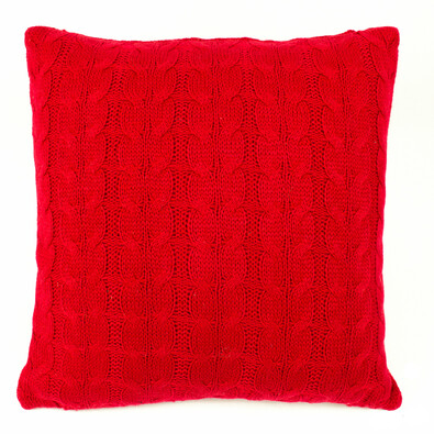 Povlak na polštářek pletený Uno červená, 45 x 45 cm