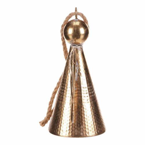 Decorație metalică suspendată de Crăciun Îngerclopoțel 24 cm, auriu