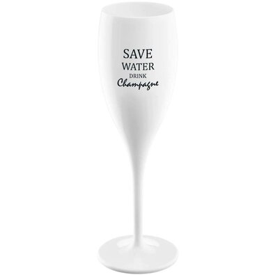 Koziol Sklenice s nápisem Save water drink champagne