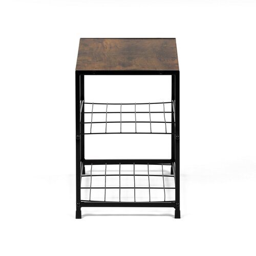 Półka na buty z 2 półkami, stare drewno