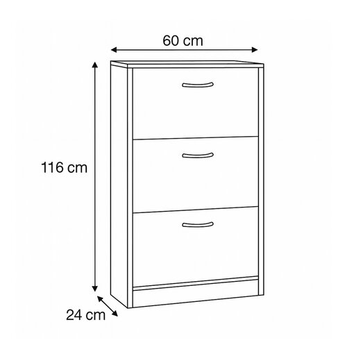 Schuhschrank mit Fächern G1016 ELM, Ulmenholz