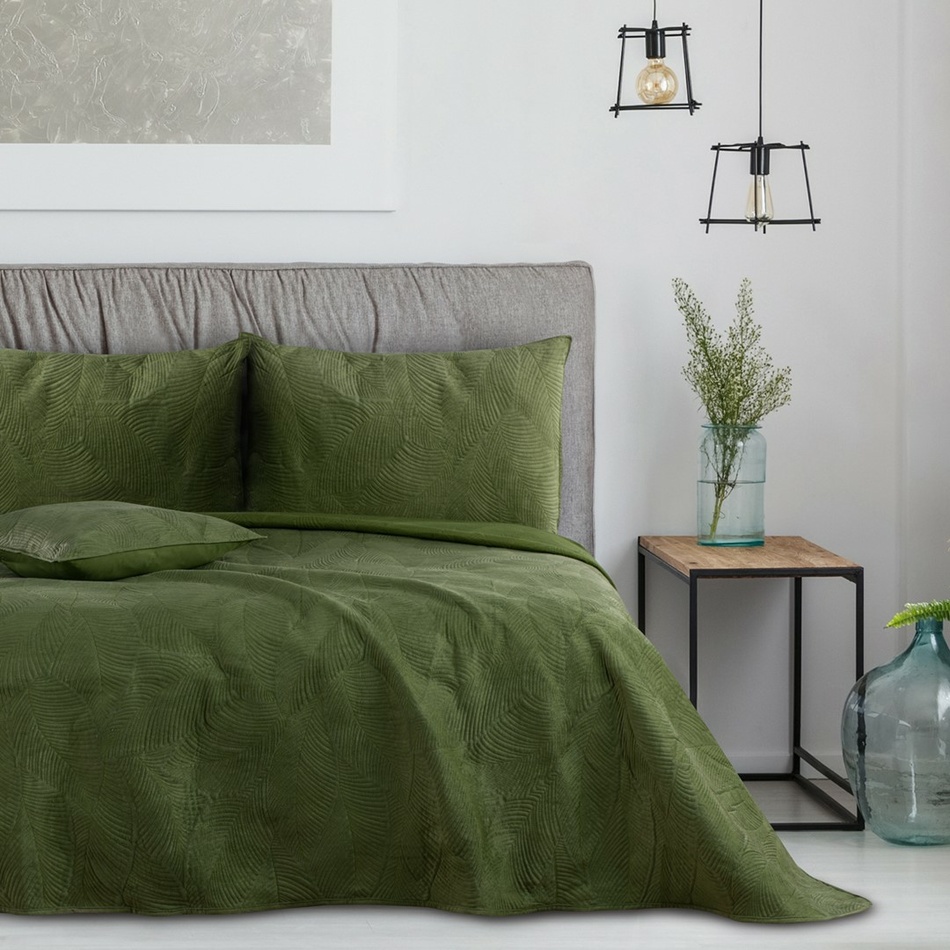 Levně AmeliaHome Přehoz na postel Palsha zelená, 220 x 240 cm