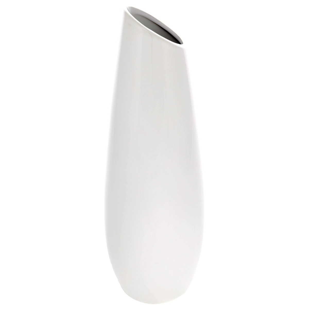 Fotografie Keramická váza Oval, 12 x 36 x 12 cm, bílá