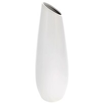 Wazon ceramiczny Oval, 12 x 36 x 12 cm, biały