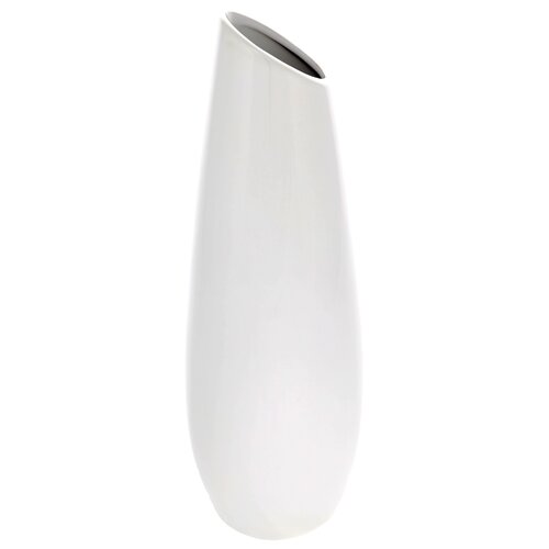 Керамічна ваза Овал, 12 x 36 x 12 см, біла