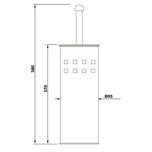 AQUALINE 04002W Simple line WC krtača valjasta zodprtinami, bela
