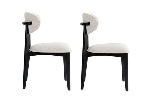 Esszimmerstuhl-Set Lionte White and Black, 2 Stück