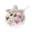 Porcelain sugar bowl with spoon Roses