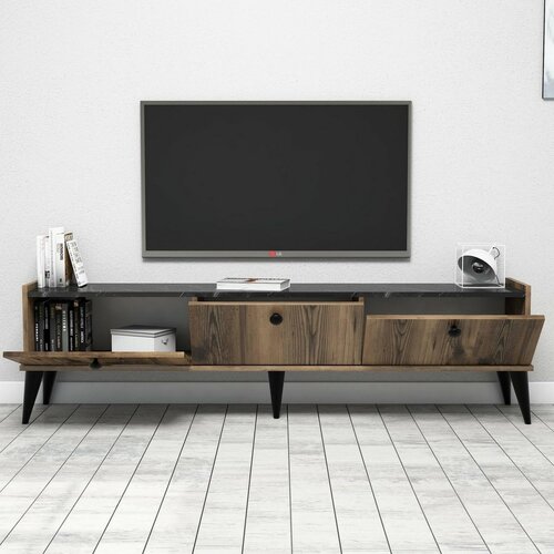 Televizní stolek Lidya Walnut and Marble