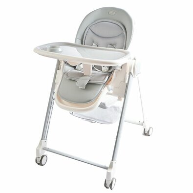 2Kids Toys Jedálenská stolička s kolieskami, sivá