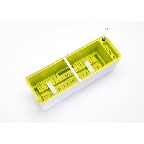 Ghiveci cu auto-irigare Plastia Berberis 60, alb +verde