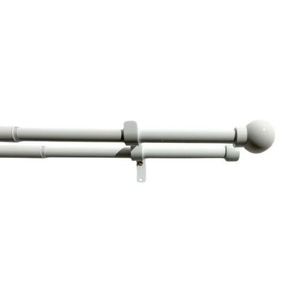 Doppeltes Vorhangset zum Ausziehen Kugel 16/19 mm Weiß, 200-350 cm, ohne Ringe