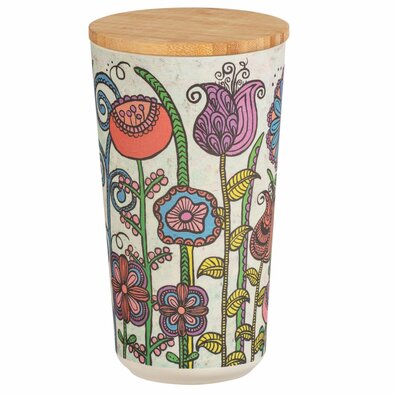 Wenko posoda z bambusovim pokrovom Flowers, 950 ml