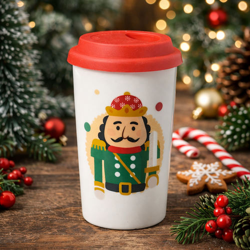 Kameninový pohár s víčkem Louskáček 400 ml