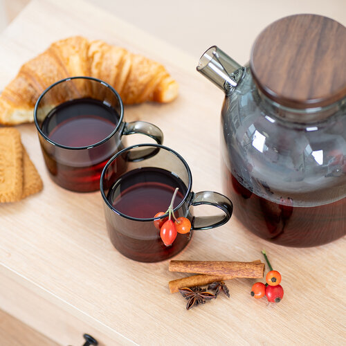 4Home Súprava sklenených hrnčekov Haze 250 ml, 2 ks