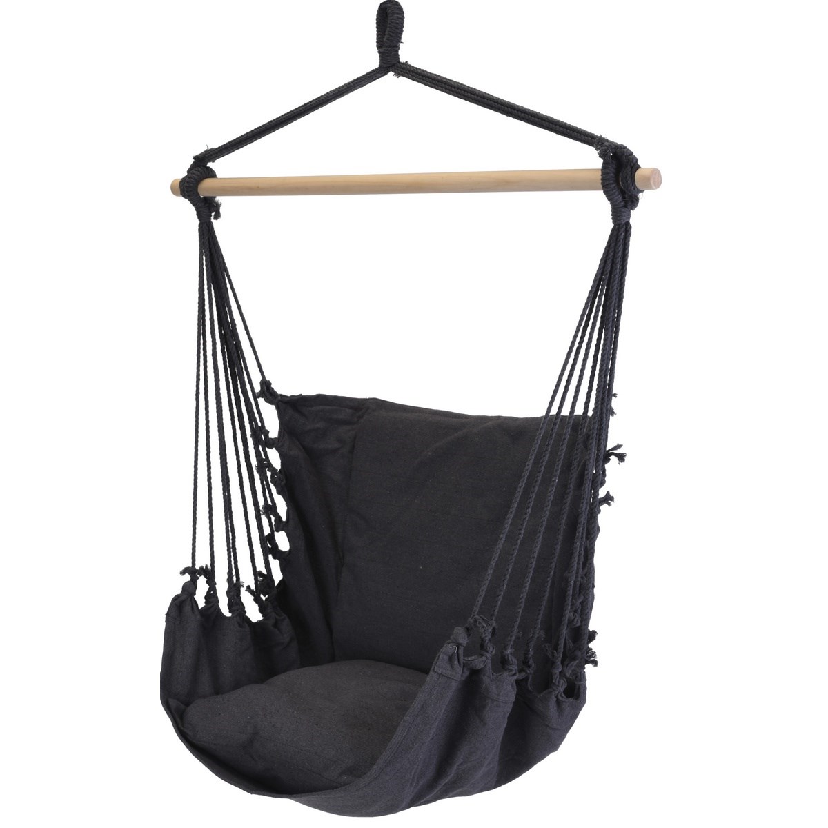 Hojdacie kreslo s podsedákom čierna