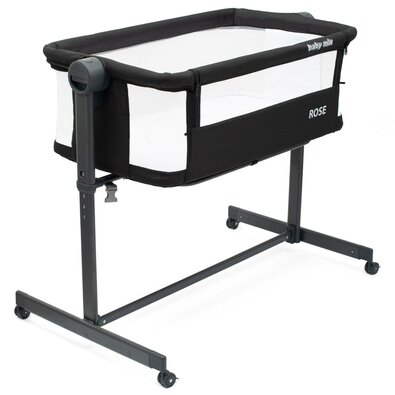 Baby Mix Prístavná postieľka Rose čierna, 84 x 80 x 52 cm