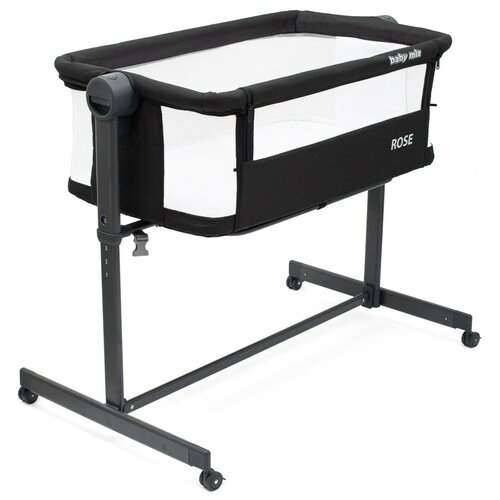 Baby Mix Pătuț suplimentar Rose negru, 84 x 80 x 52 cm