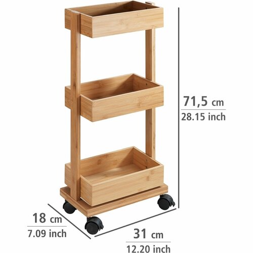 Wenko Bambusový vozík s poličkami TORTONA