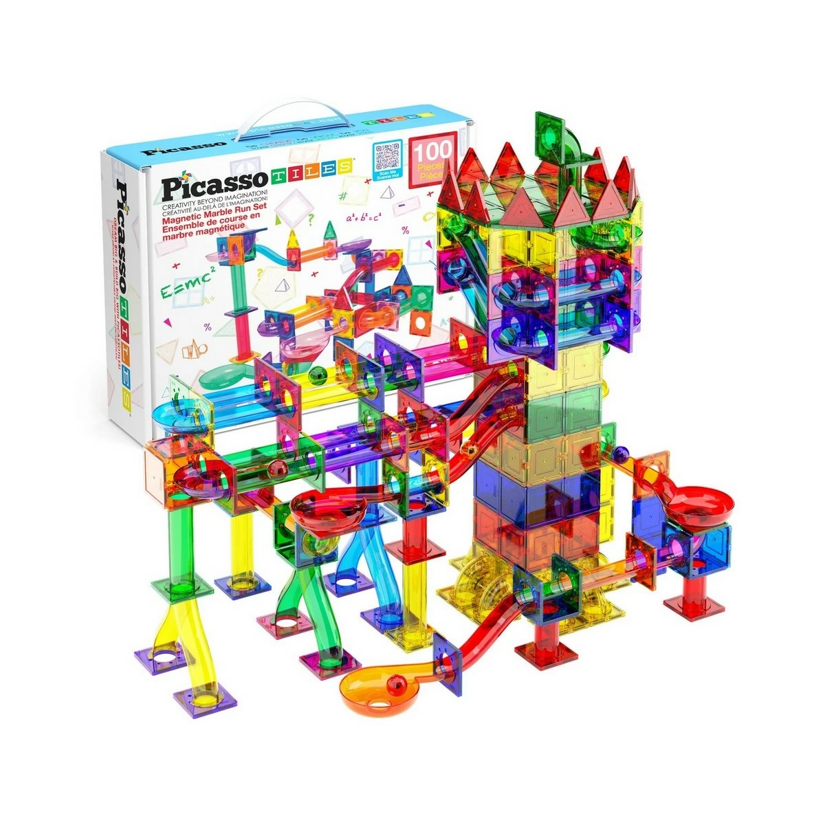PicassoTiles magnetická stavebnice 100 ks Marble Run