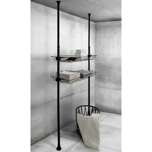 Wenko Set de 2 coșuri din sârmă Herkules, negru