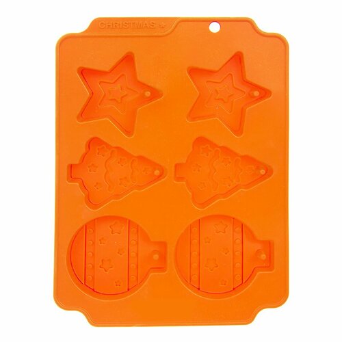 Orion Silikonform Weihnachtsschmuck, 17 x 23 cm, orange