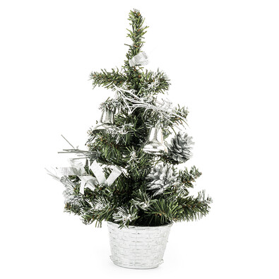 Vianočný stromček dekorovaný strieborná, 30 cm