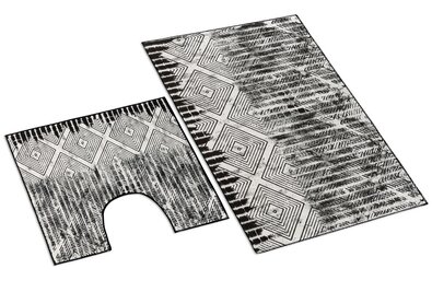 Bellatex Badteppich-Set Rauten 3D, 60 x 100 cm, 60 x 50 cm