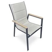 Autronic Krzesło ogrodowe, aluminium, tkanina, beżowy, A ZC-S1110 BK