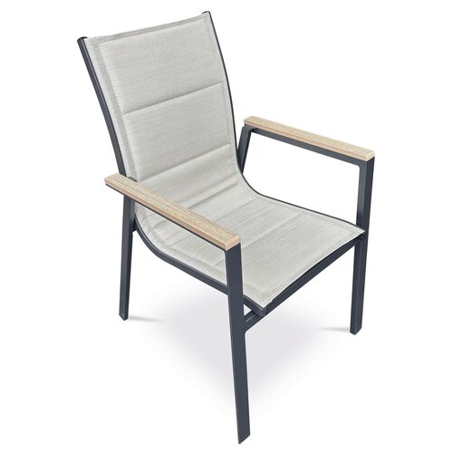 Autronic Scaun de grădină, aluminiu, textil, bej,A ZC-S1110 BK
