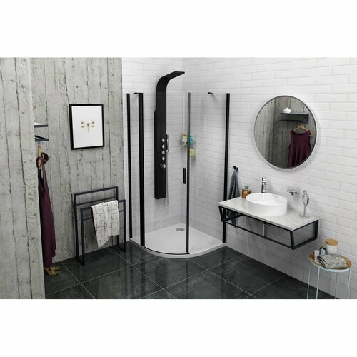 SAPHO Ska301 Ska stojak na ręczniki 55 x 79 x 20 cm, czarny matowy