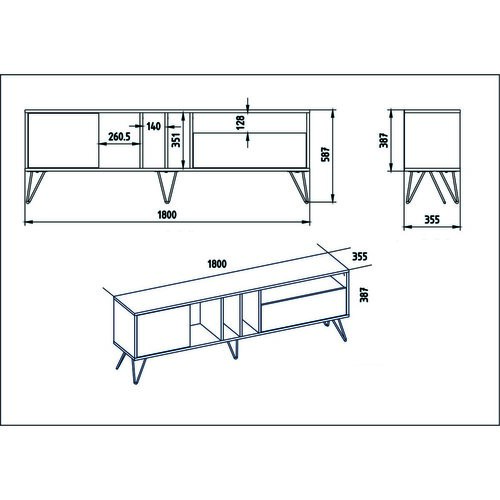 Măsuță TV Mistico Walnut and Black