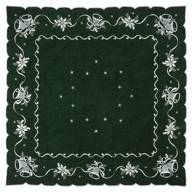Faţă de masă crăciun Clopoţei verde, 120 x 140 cm