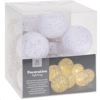 LED fényfüzér 10 gömbbel, fehér LED fényfüzér 10 gömbbel, fehér