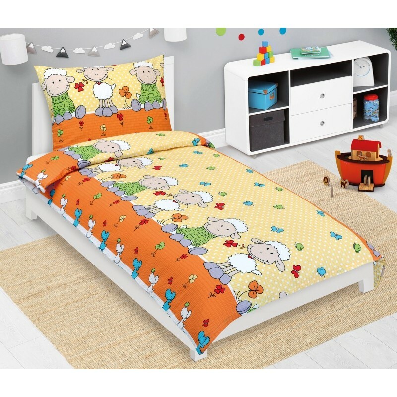Bellatex Gyermek krepp ágynemű Bárány sárga, 140 x200, 70 x 90 cm, 140 x 200, 70 x 90 cm akciós termékkép 1