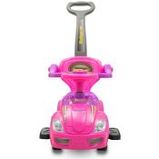 Baby Mix Dětské odrážedlo s vodící tyčí 3v1 Mega Car, růžová