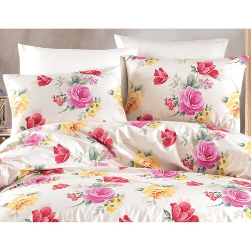 BedTex Bombažno posteljnino Tulip smetanova, 220 x200 cm, 2 kos 70 x 90 cm