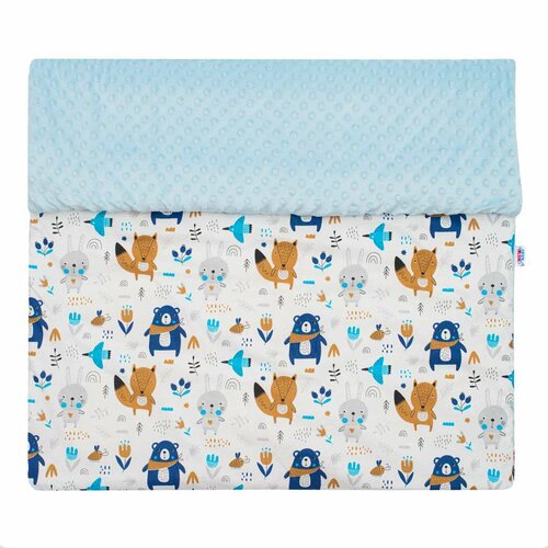 New Baby Pătură pentru copii Minky Ursuleți, albastră, 80 x 102 cm