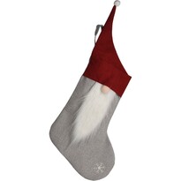 Törpés karácsonyi zokni, szürke, 40 cm