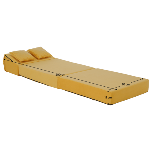 Skladacie kreslo/matrace PELOS, žltá