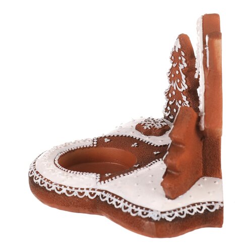 Svečnik Perníkový domeček, poliresin, 11 cm