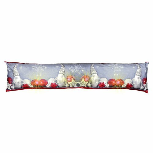 Різдвяна декоративна ущільнювальна подушка для вікон Гноми, 85 x 15 см