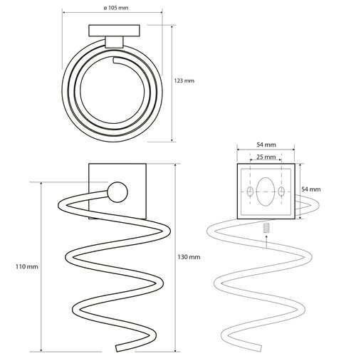 SAPHO XQ005 X-Square Spiralno držalo za sušilec zalase, srebrno