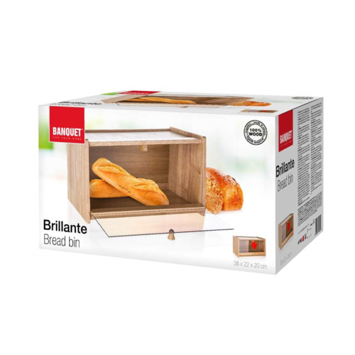 Banquet Brotkasten aus Holz BRILLANTE, 38 x 22 x 20 cm