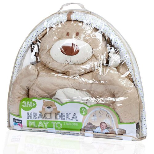 Pătură cu melodie PlayTo Teddy Bear, 90 x 37cm